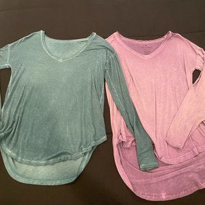 Bundle of two American Eagle Soft & Sexy Long Sleeve V-neck T-shirts